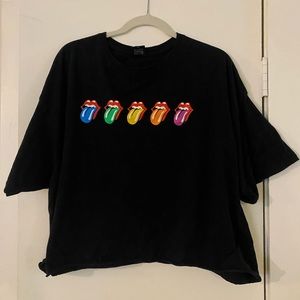 Rolling Stone tongue cropped t-shirt - NEVER WORN